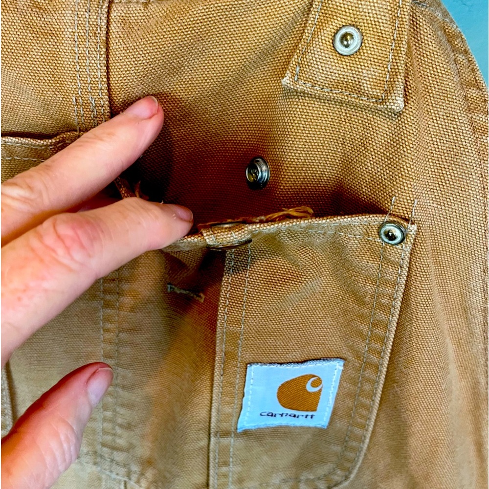 Vintage Mens Carhartt Double Knee Duck Canvas Bib Overalls - Picture 6 of 16